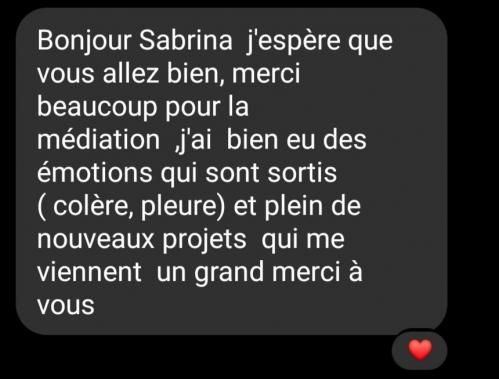 Sabrina hedde accompagnatrice mieux etre avis clients retours guidance soin energetique 2